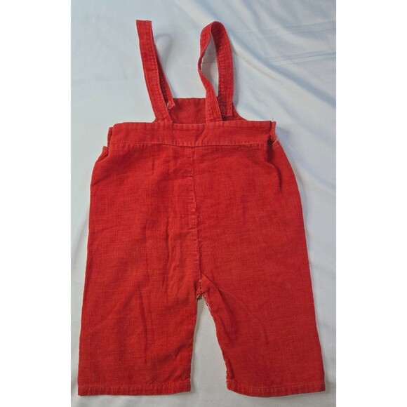 Vintage Girls 2T Jumpsuit Overalls Pink Red Brown Embroidered Cats Dogs Corduroy - Picture 10 of 16